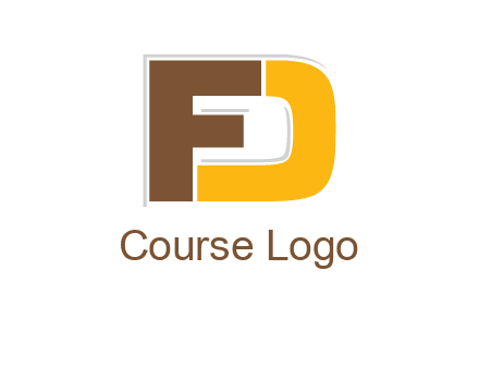 letter F overlapping letter D