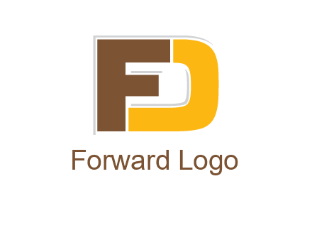 letter F overlapping letter D