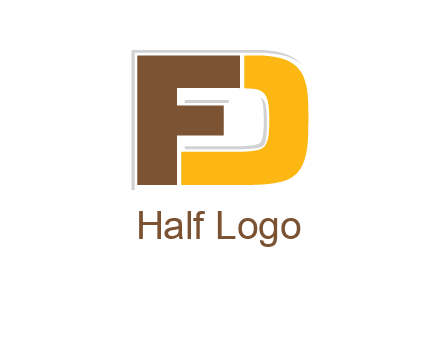 letter F overlapping letter D