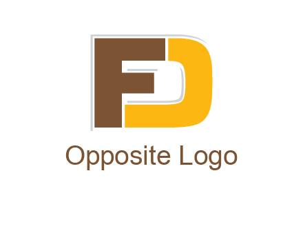 letter F overlapping letter D