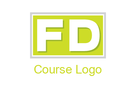 Letter FD are in rectangle logo