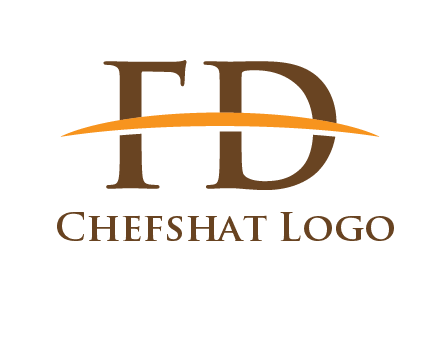 swoosh across letter FD
