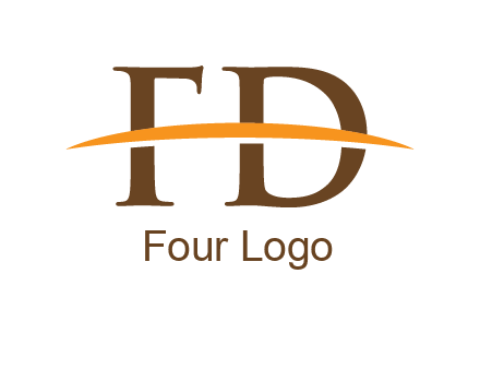 swoosh across letter FD