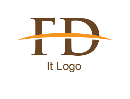 swoosh across letter FD