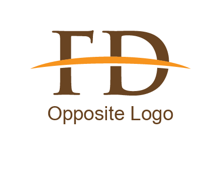 swoosh across letter FD