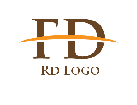 swoosh across letter FD