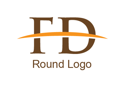 swoosh across letter FD