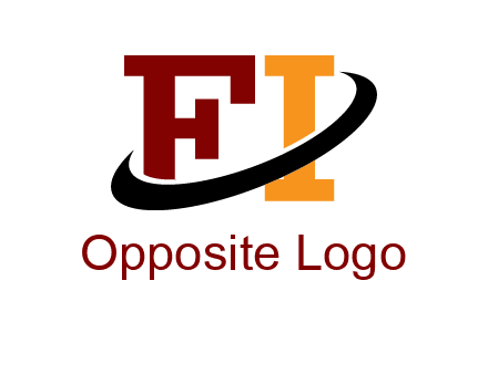 Swoosh around the letters FI logo