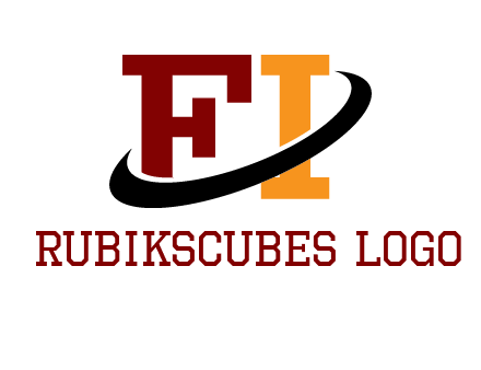 Swoosh around the letters FI logo
