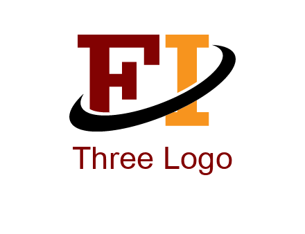 Swoosh around the letters FI logo