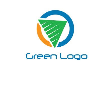 green recycling triangle in circle logo