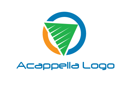 green recycling triangle in circle logo