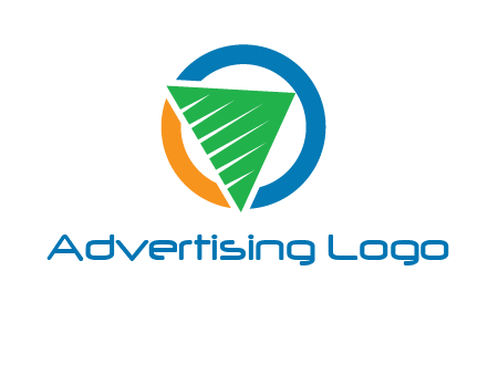 green recycling triangle in circle logo
