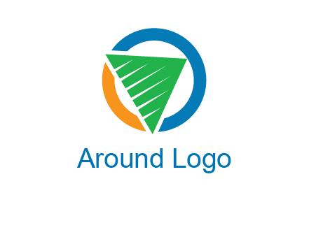 green recycling triangle in circle logo
