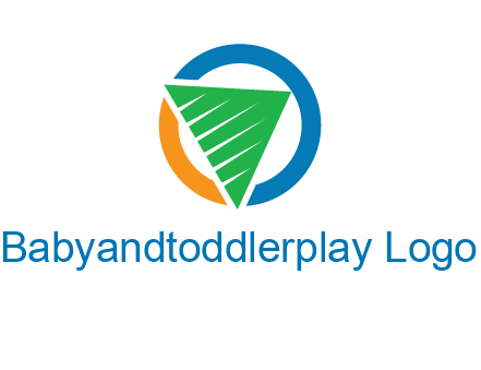 green recycling triangle in circle logo