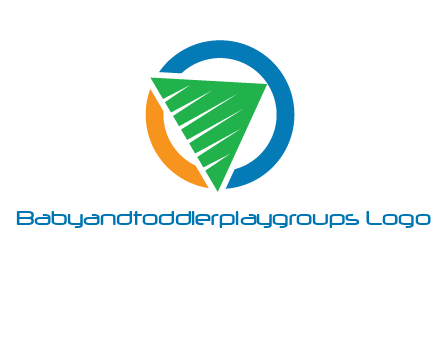 green recycling triangle in circle logo