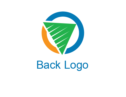 green recycling triangle in circle logo