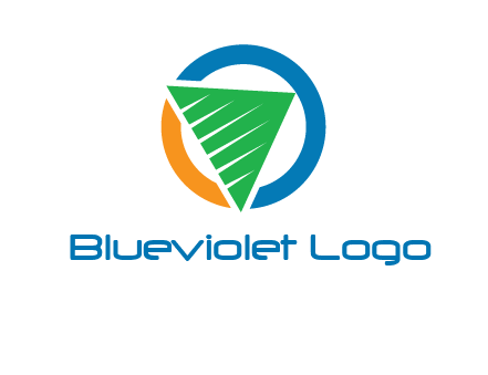 green recycling triangle in circle logo