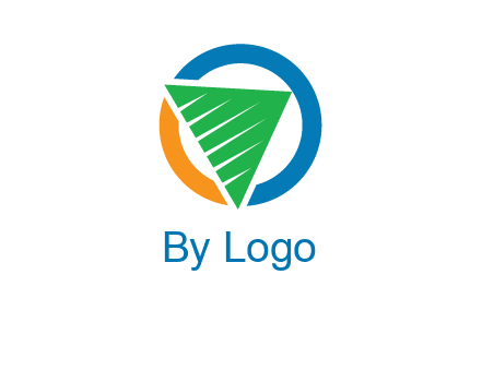 green recycling triangle in circle logo