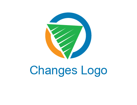 green recycling triangle in circle logo