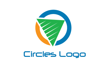 green recycling triangle in circle logo