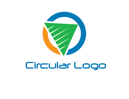 green recycling triangle in circle logo