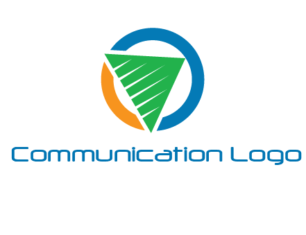 green recycling triangle in circle logo
