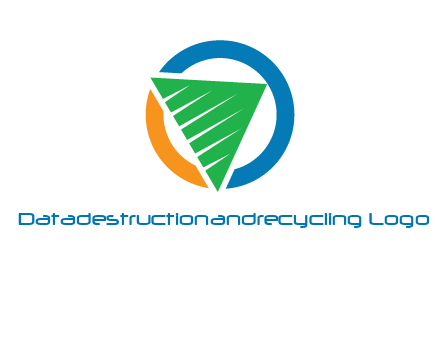 green recycling triangle in circle logo