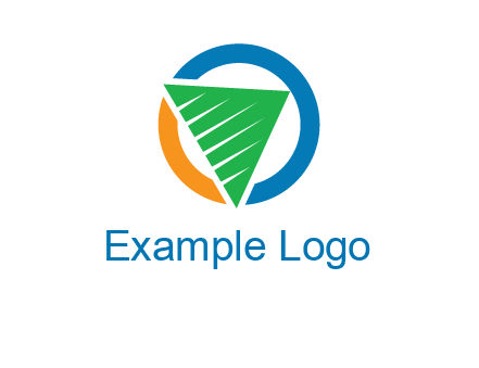 green recycling triangle in circle logo