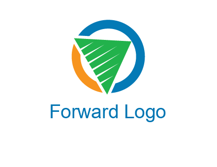 green recycling triangle in circle logo