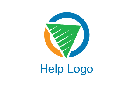 green recycling triangle in circle logo