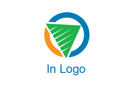 green recycling triangle in circle logo