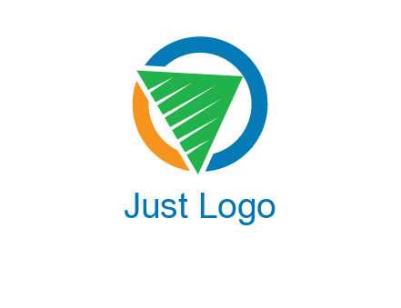 green recycling triangle in circle logo