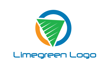 green recycling triangle in circle logo