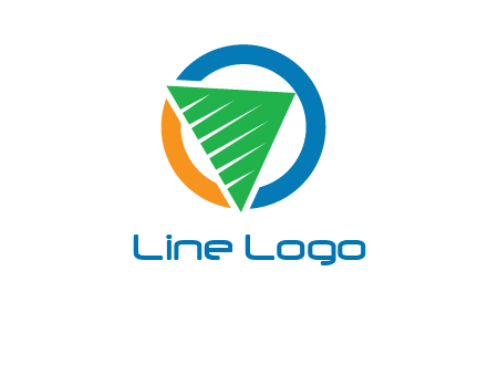 green recycling triangle in circle logo