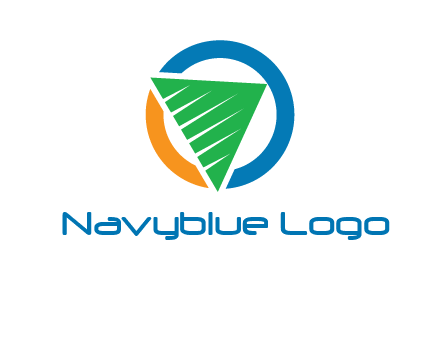 green recycling triangle in circle logo