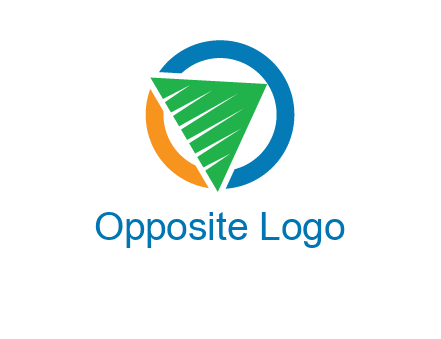 green recycling triangle in circle logo