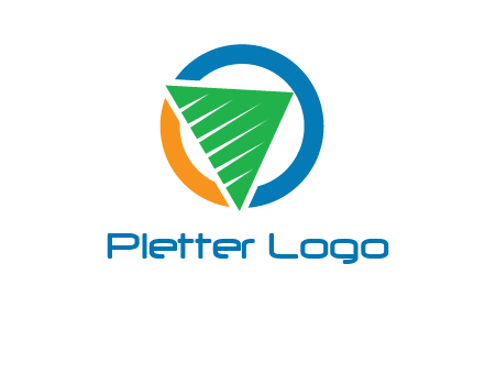 green recycling triangle in circle logo