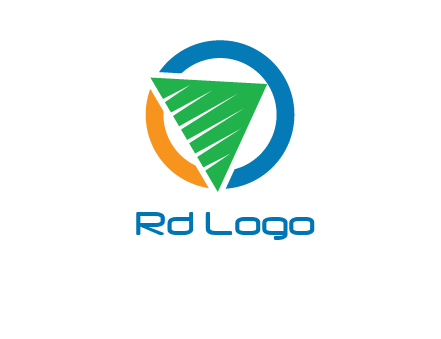 green recycling triangle in circle logo