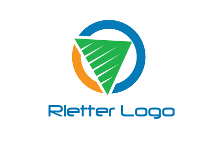 green recycling triangle in circle logo