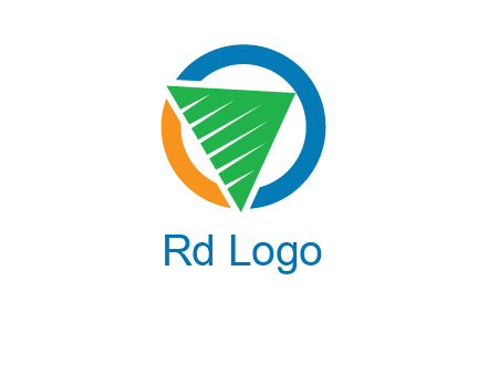 green recycling triangle in circle logo