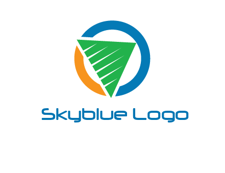 green recycling triangle in circle logo