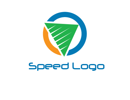 green recycling triangle in circle logo