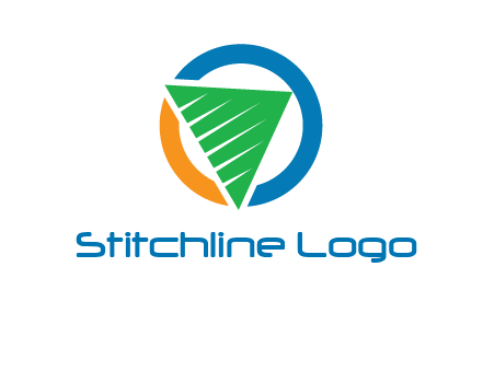 green recycling triangle in circle logo
