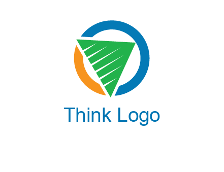 green recycling triangle in circle logo