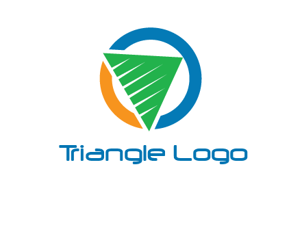 green recycling triangle in circle logo