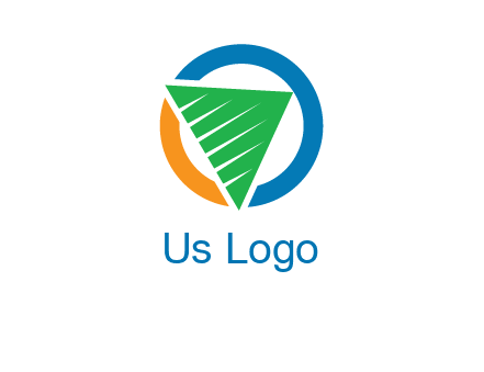 green recycling triangle in circle logo