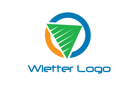 green recycling triangle in circle logo