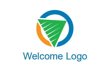 green recycling triangle in circle logo