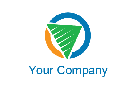 green recycling triangle in circle logo